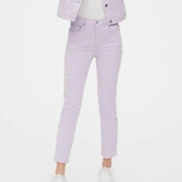 GAP High Rise Cigarette Cords Secret Smoothing Purple 32 NWT - Picture 4 of 5